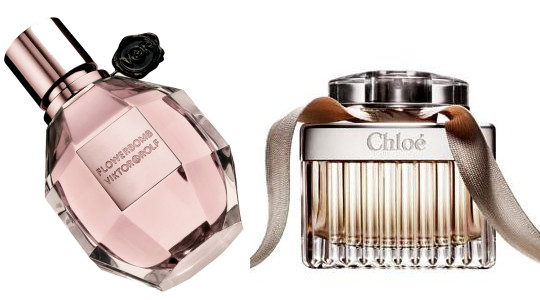 "How can we be lovers if we can't be friends?" Viktor & Rolf Flowerbomb EdP och Chloé EdP. Foto: montage